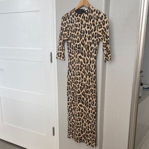 Alice + Olivia Animal Print Long Sleeve Dress